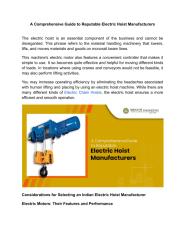 A Comprehensive Guide to Reputable Electric Hoist Manufacturers.pdf