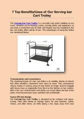 7 Top Benefits Uses of Our Serving bar Cart Trolley.pdf
